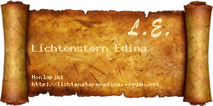Lichtenstern Edina névjegykártya